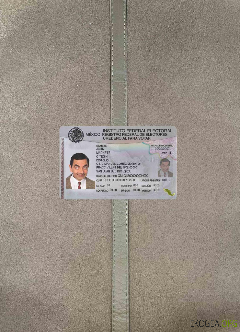 Photolook d'identité du Mexique AVANT